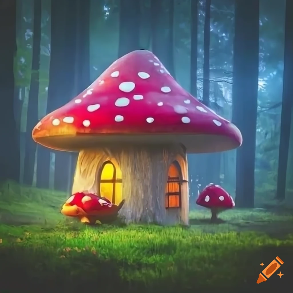 mushroom-houses-in-the-smurfs-village-on-craiyon