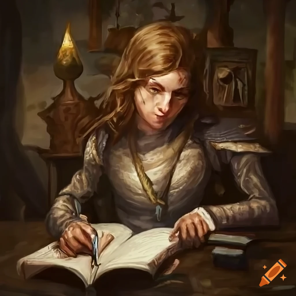 Art Of A Young Wizard Writing In A Book