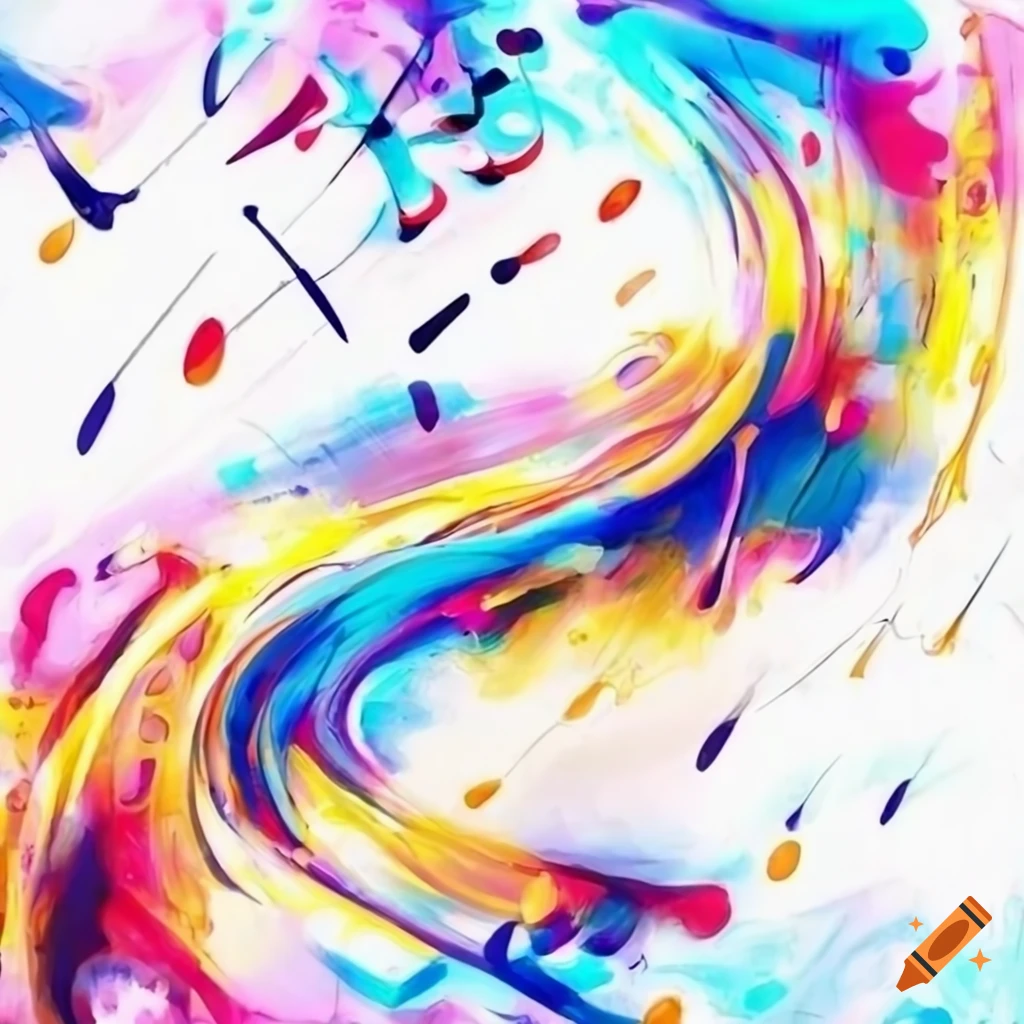 colorful abstract painting with rhythmic patterns