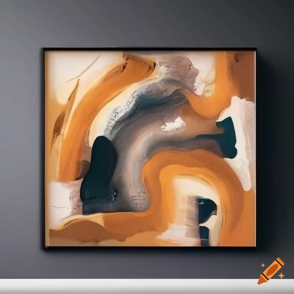 modern abstract artwork hanging on a wall in a cosy interior