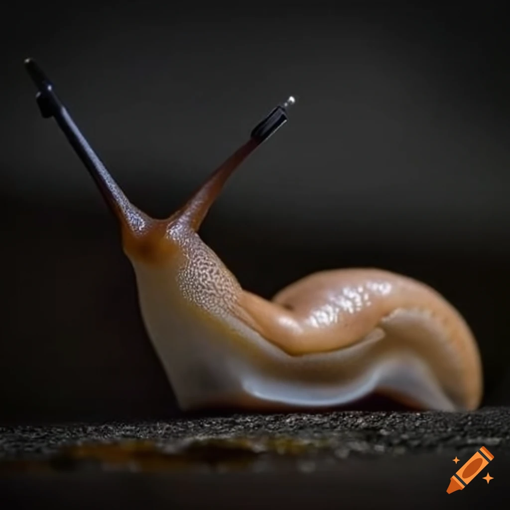 funny image of a slug wearing headphones