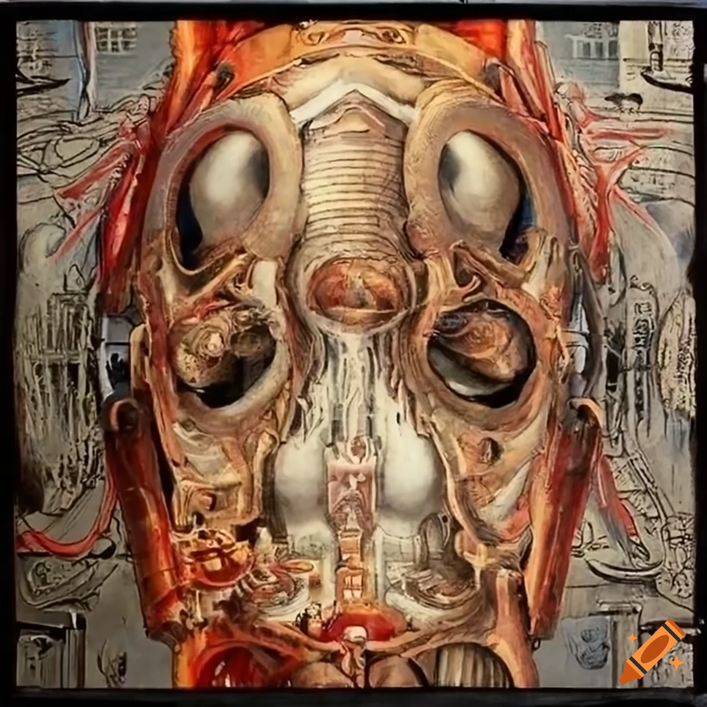 biomechanical Japanese retrofuturism baroque painting