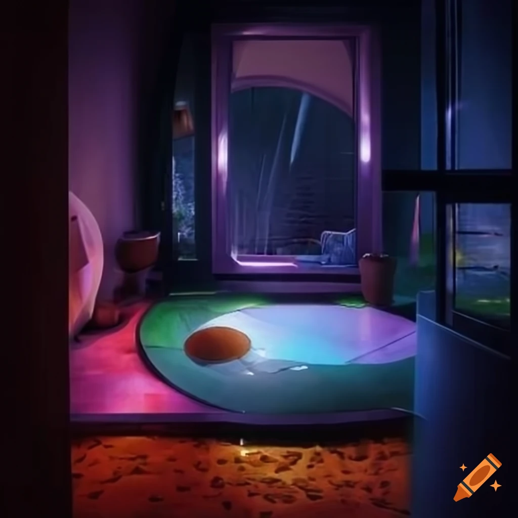 Retro rumpus room from the 1970s on Craiyon