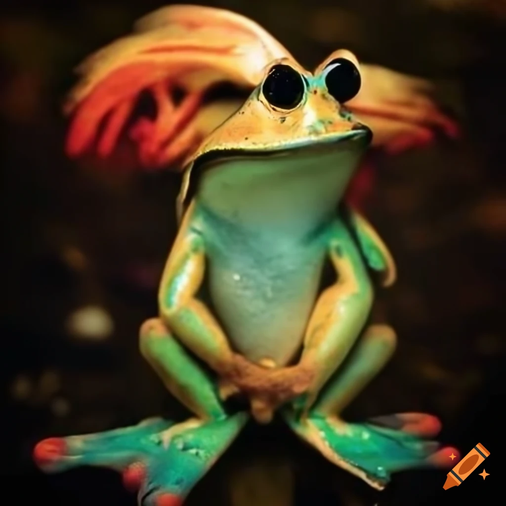 Image of a punk-style frog on Craiyon