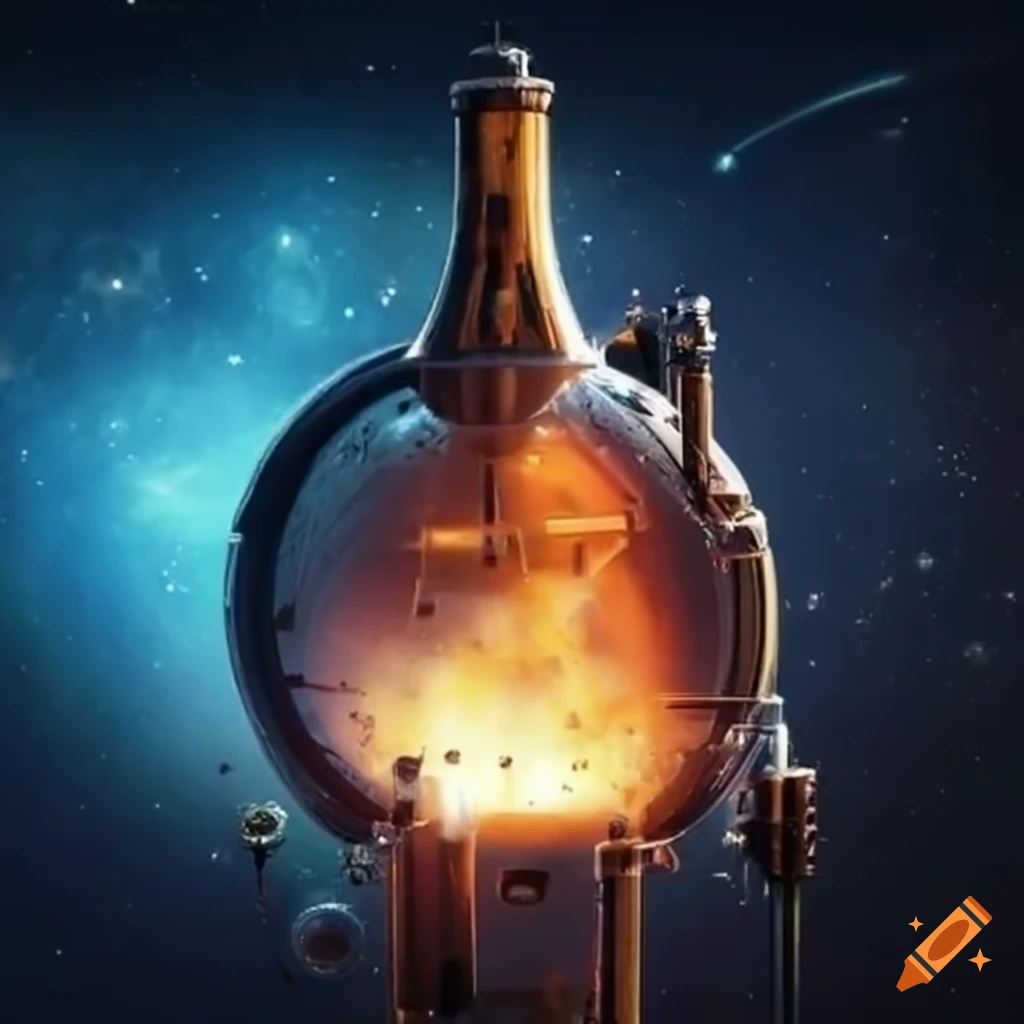 image of a futuristic space station with a brewery