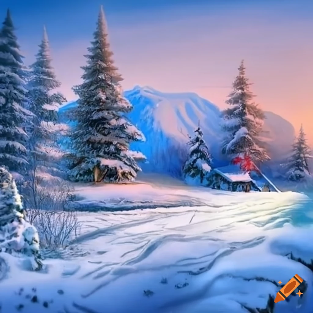 snowy Christmas landscape