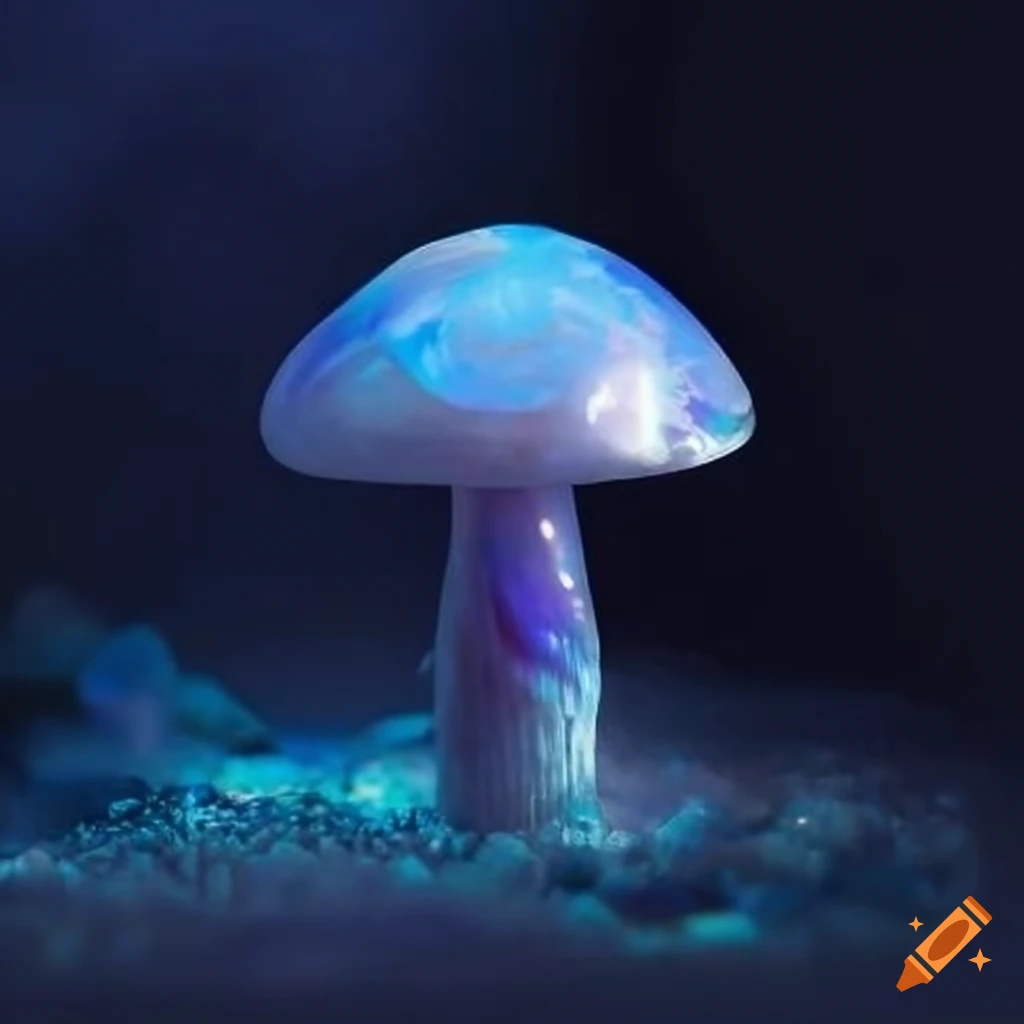 moonstone mushroom in a starry night