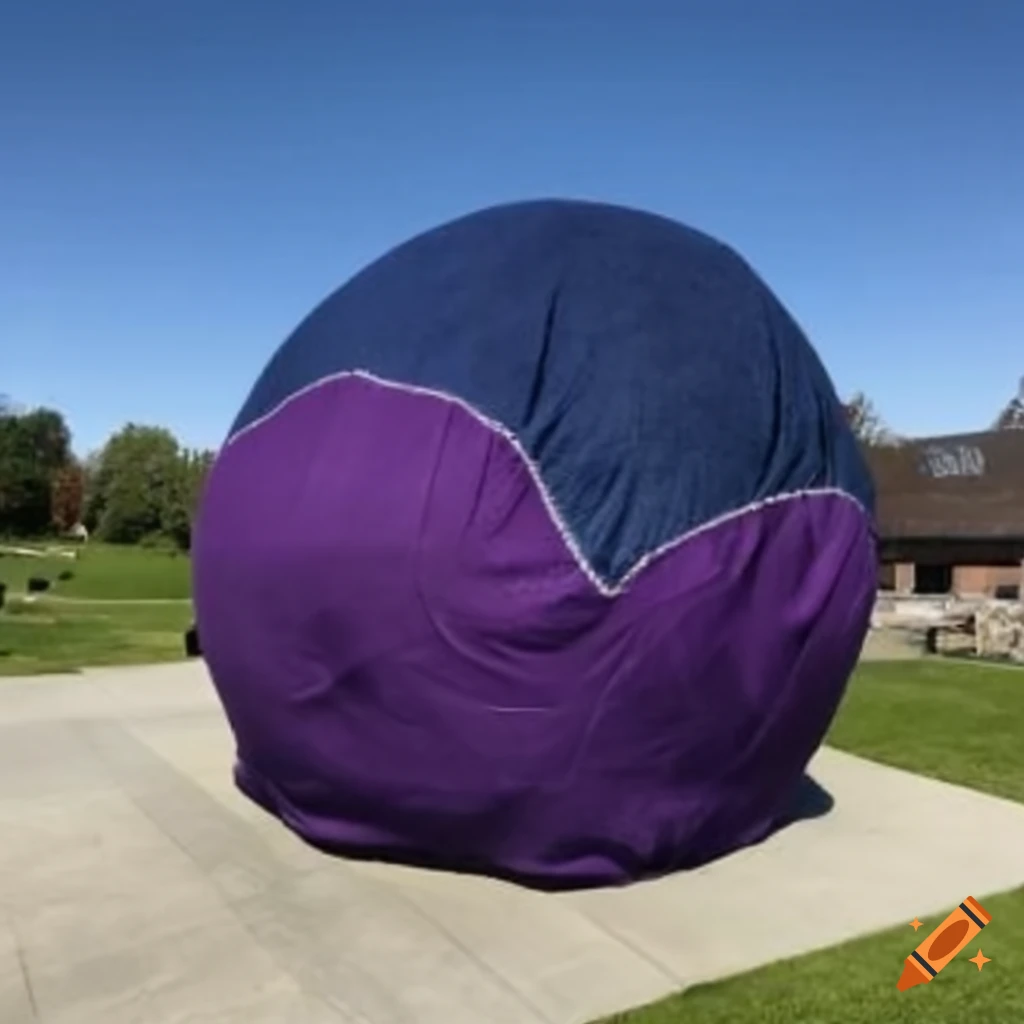 gigantic navy blue and dark purple sock sphere