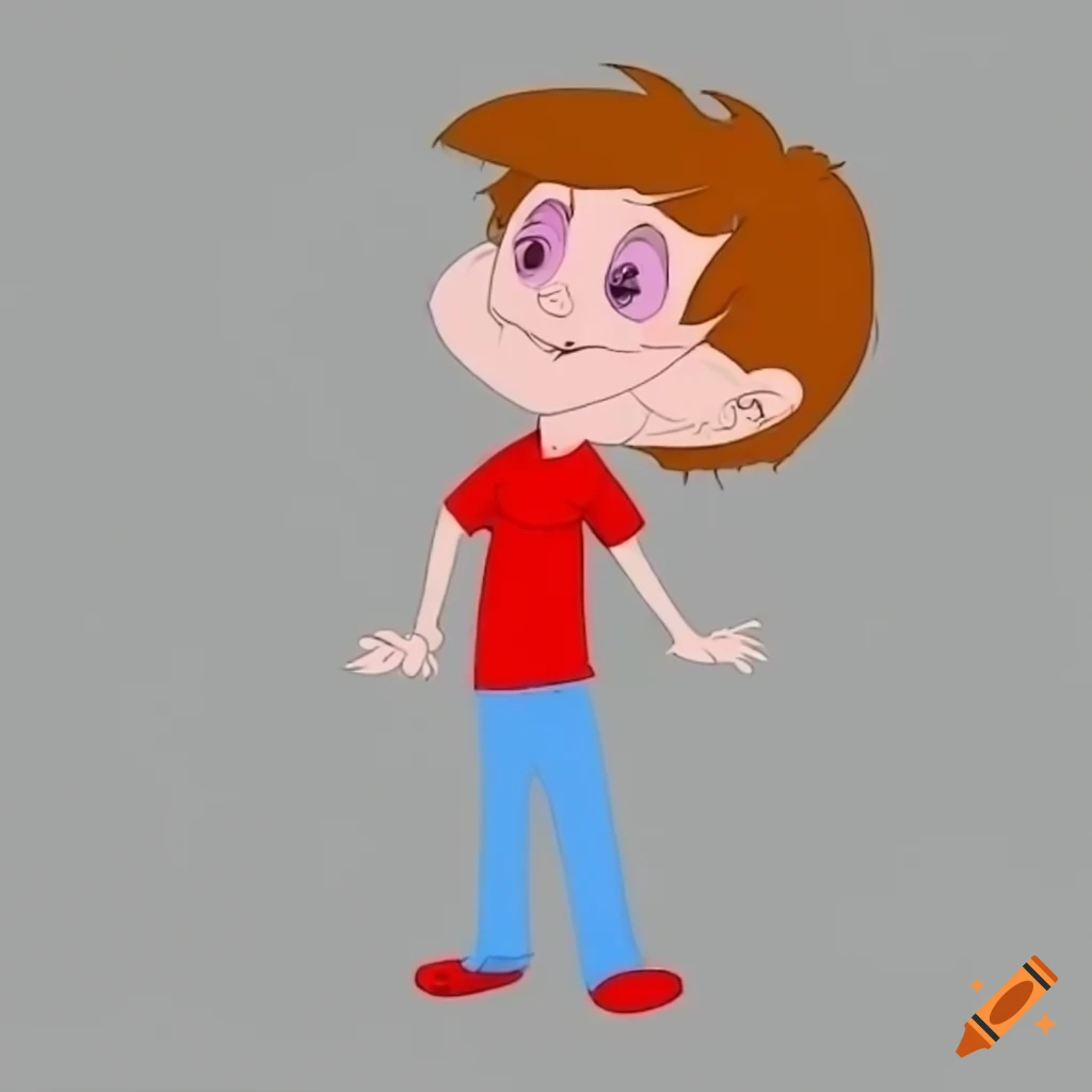 Boy character in t pose with full body, white background