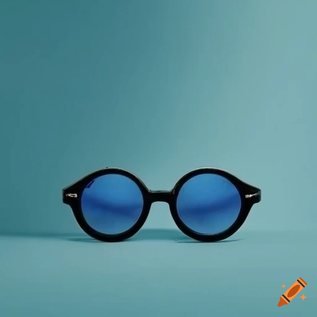 Blue shining glasses on Craiyon