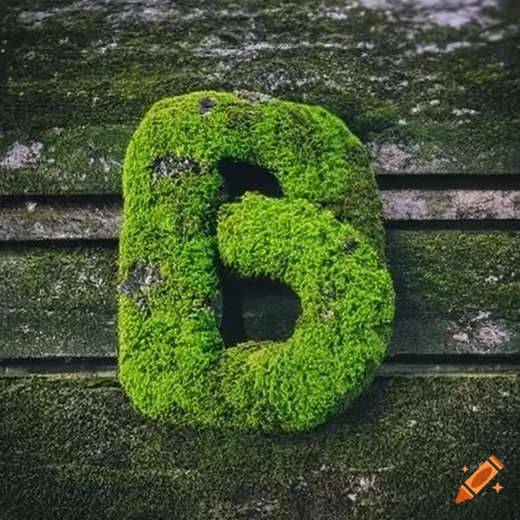 Mosscovered stone letters