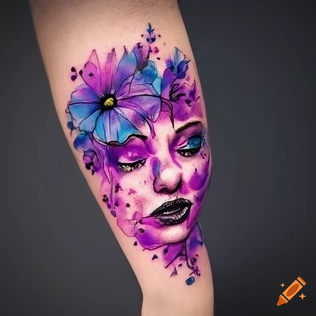 Traditional Purple Rose Tattoo by Eva Huber | Eva Huber | Flickr
