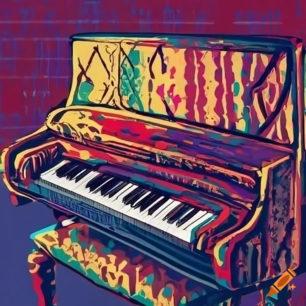 Pop art style piano