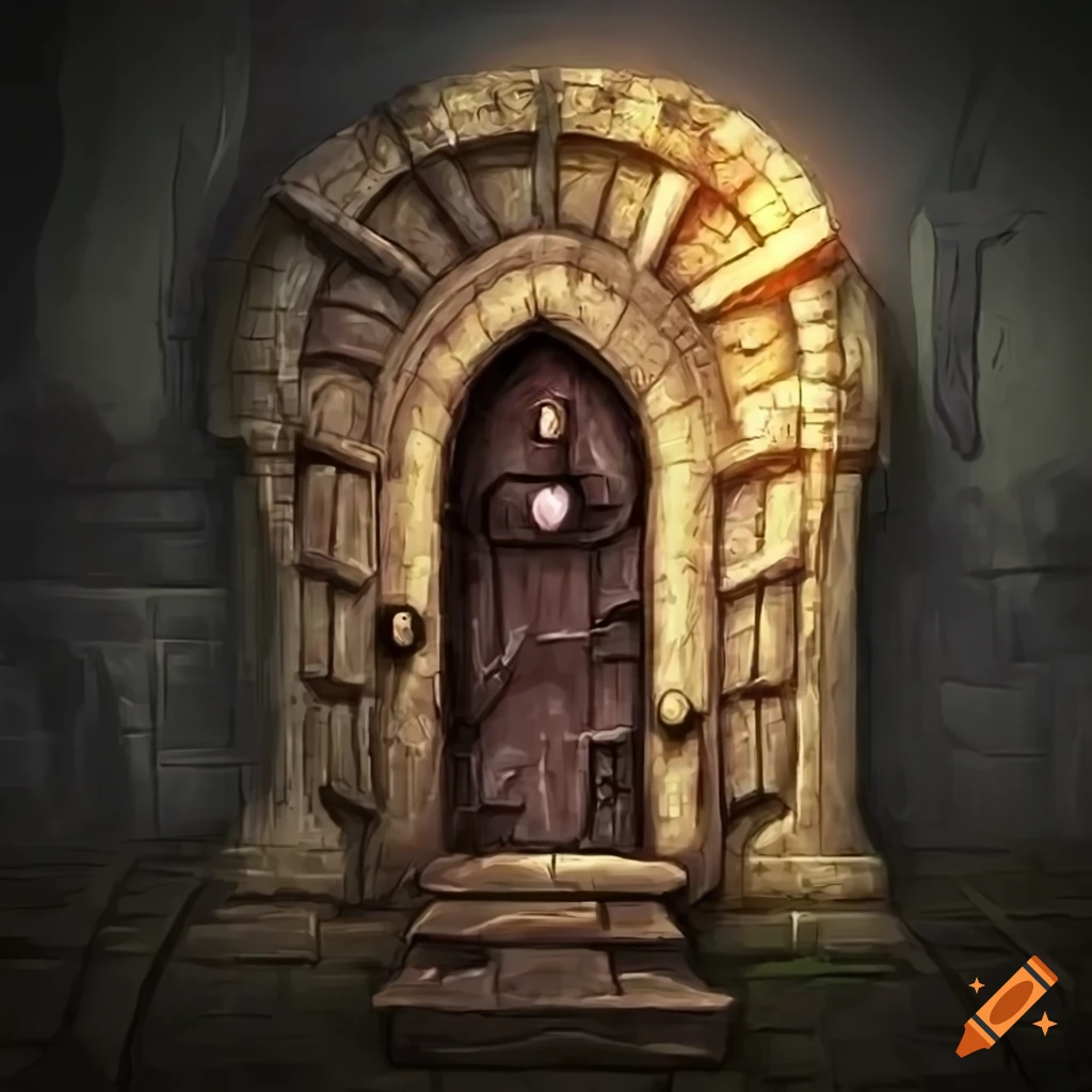 Dark fantasy dungeon door on Craiyon
