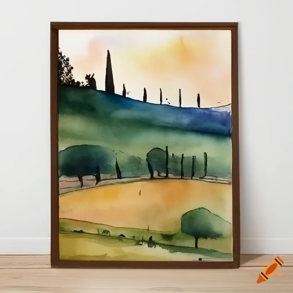 Tuscany landscape with trees