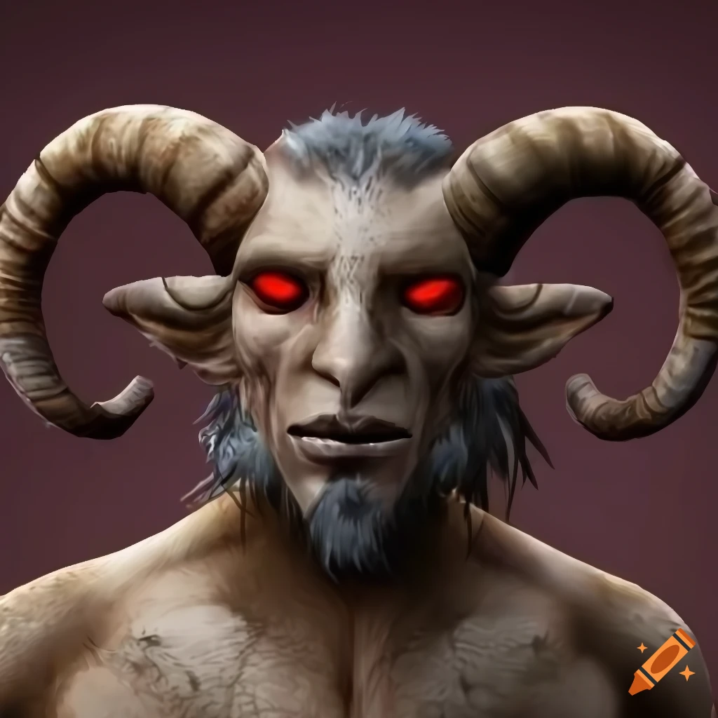Image Of A Satyr With Ram Horns From Morrowind On Craiyon