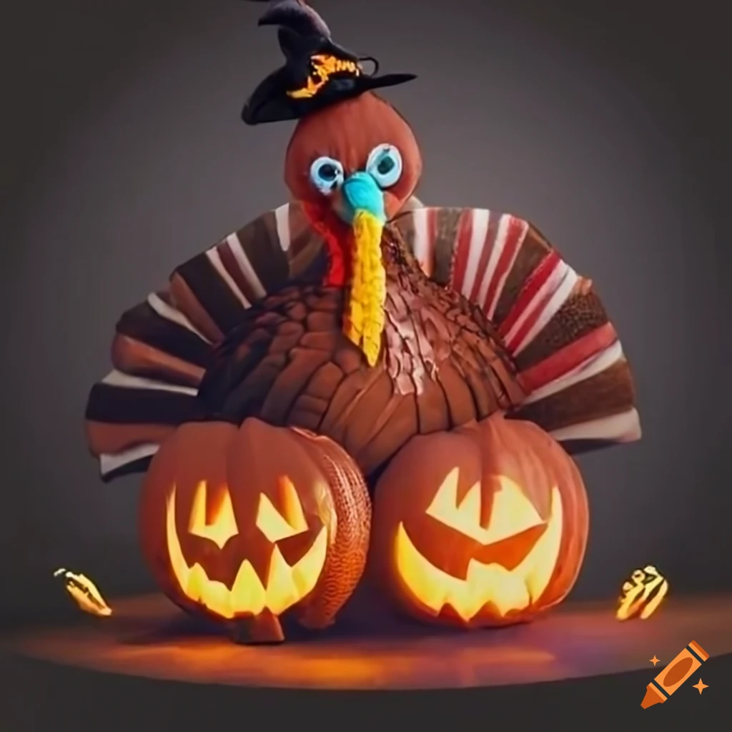 Halloweenthemed turkey dish on Craiyon