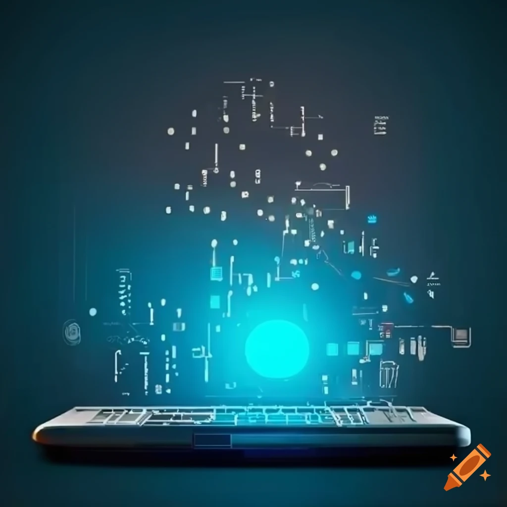 Person coding on a laptop for web development on Craiyon