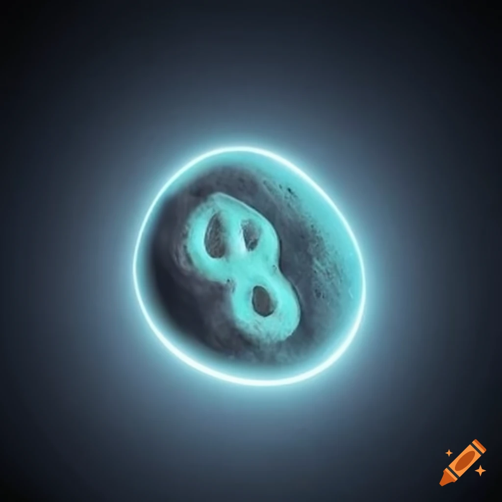 Glowing white stone with ancient symbol on Craiyon