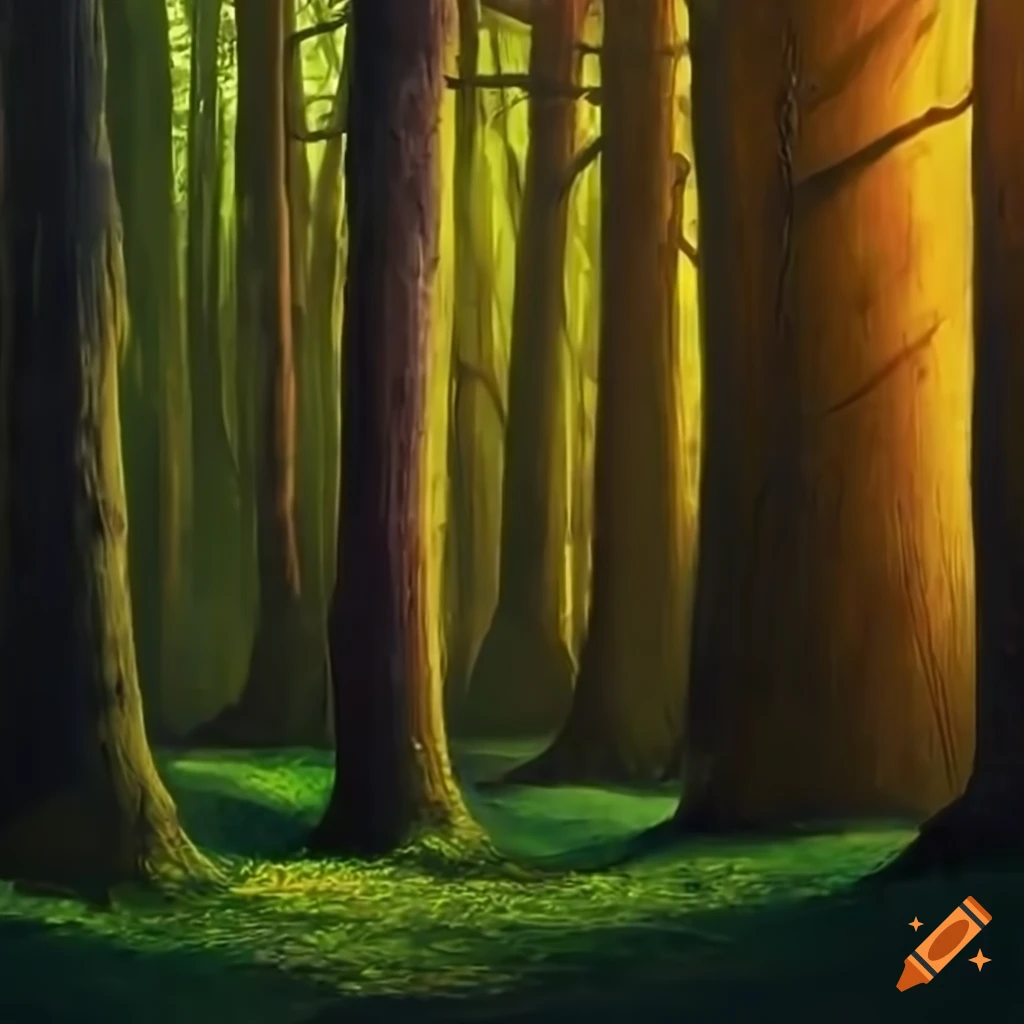 Painting of a forest