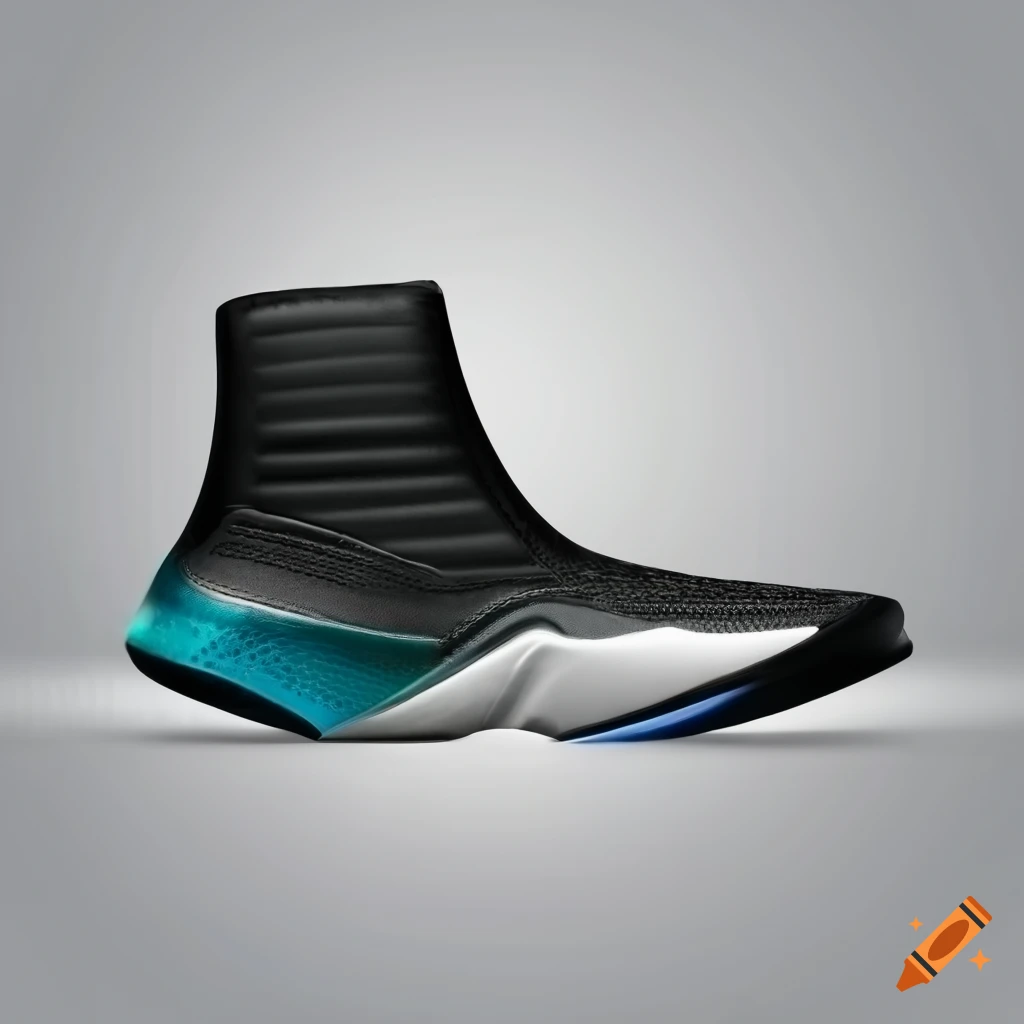 Side view of a futuristic basketball shoe on Craiyon