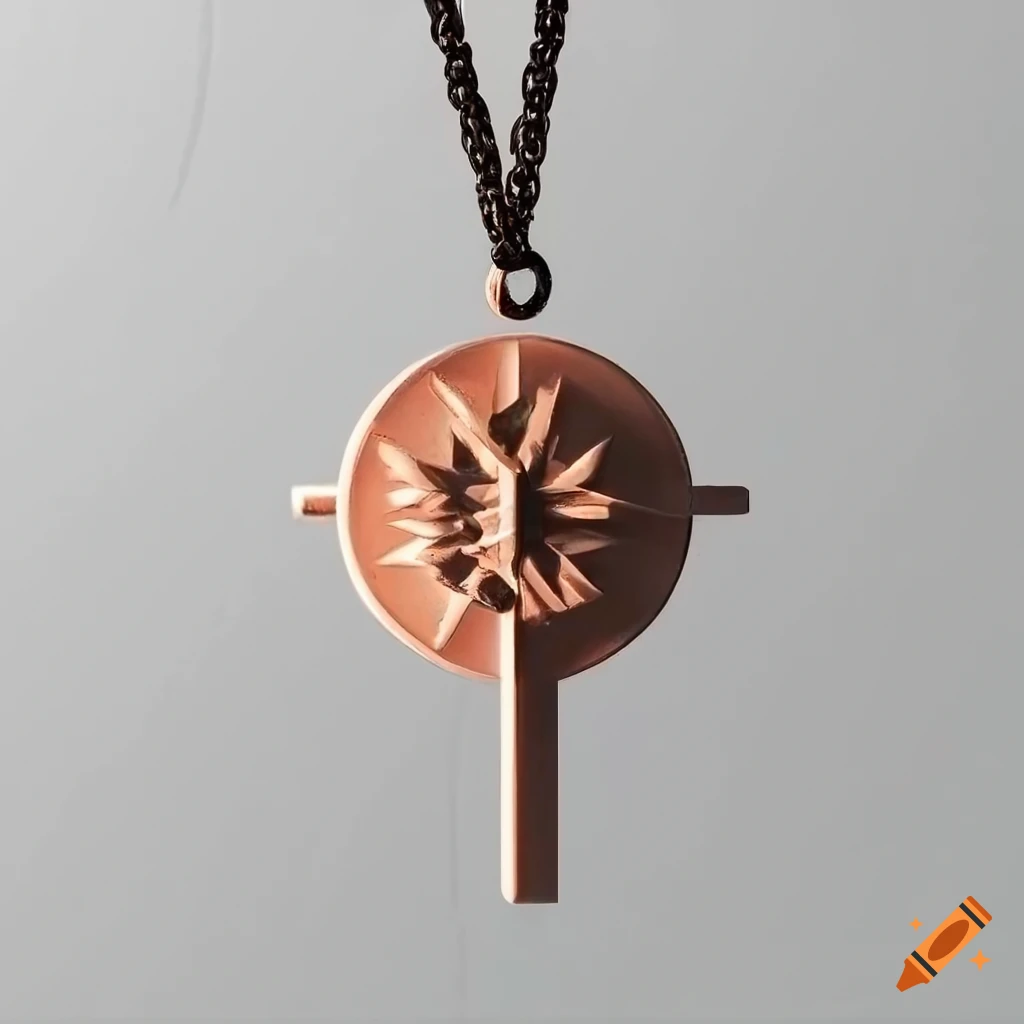 symbolic pendant with sun and stake design