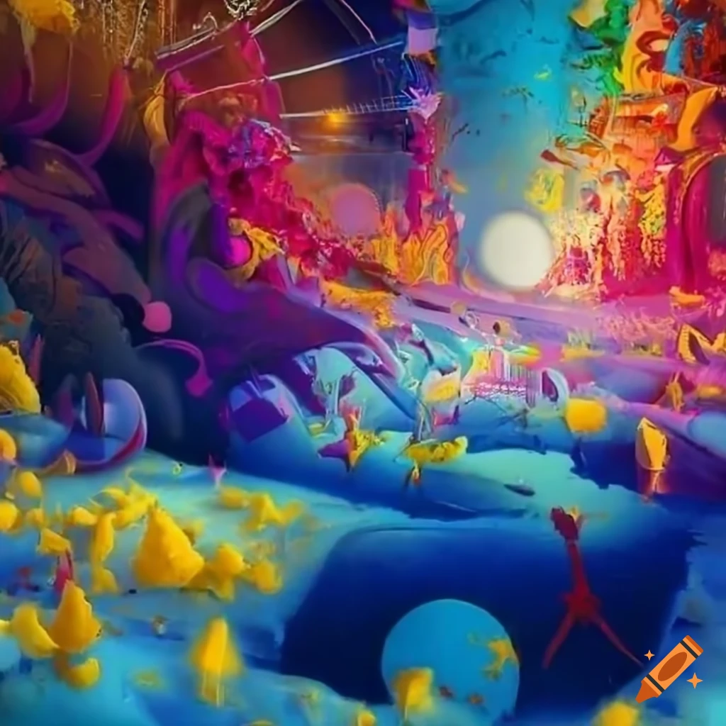 surrealistic room inspired by sunflowers