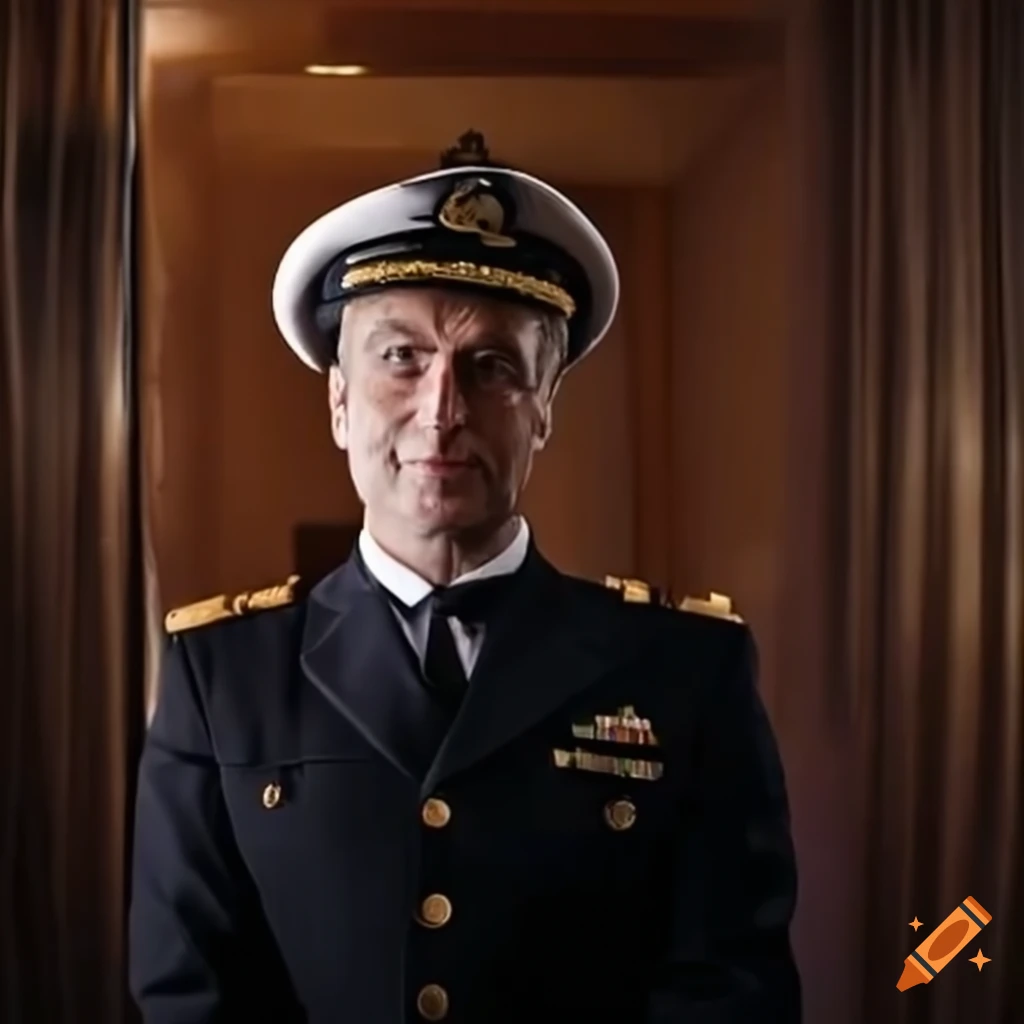 captain greeting guests on cruise ship