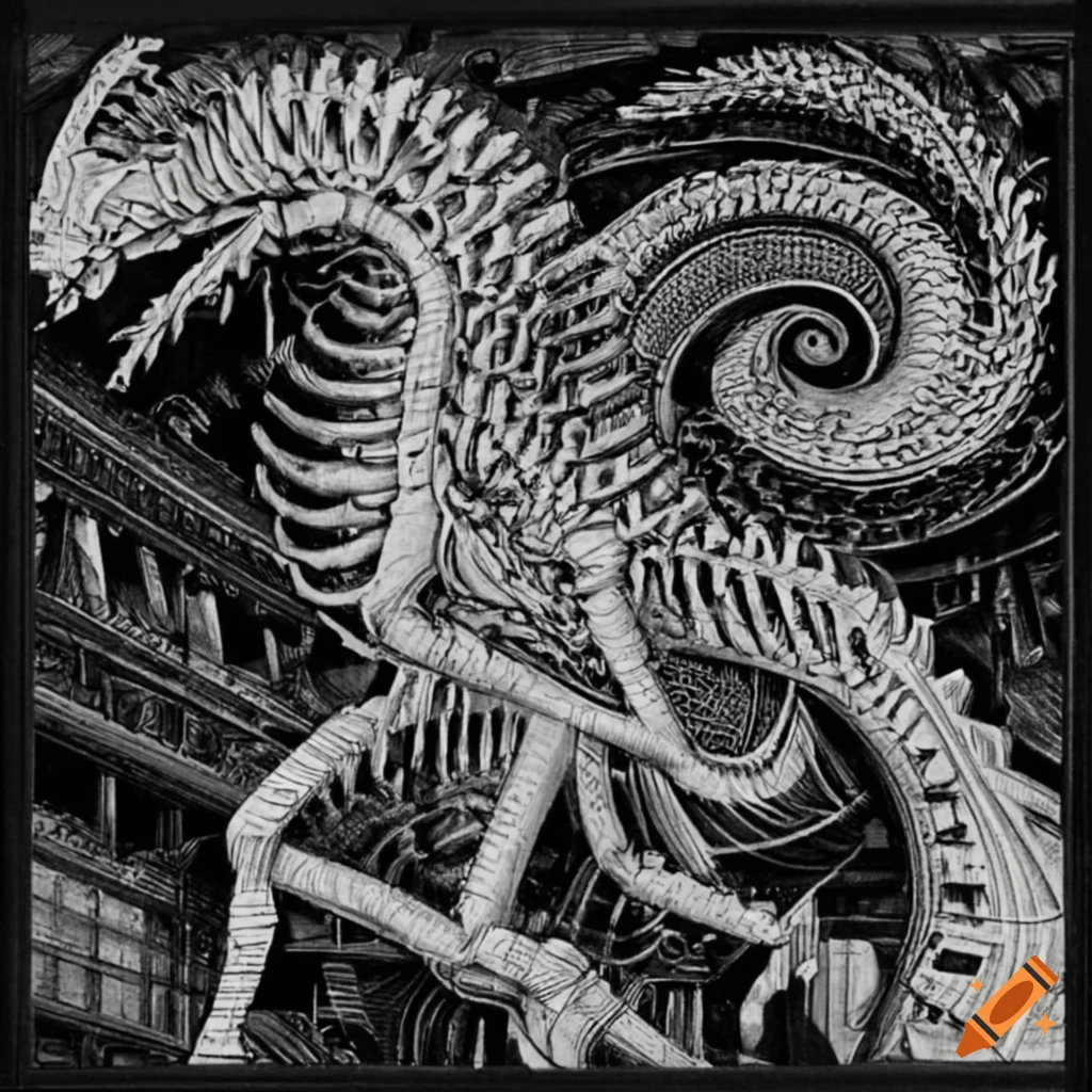 biomechanical Japanese retrofuturism