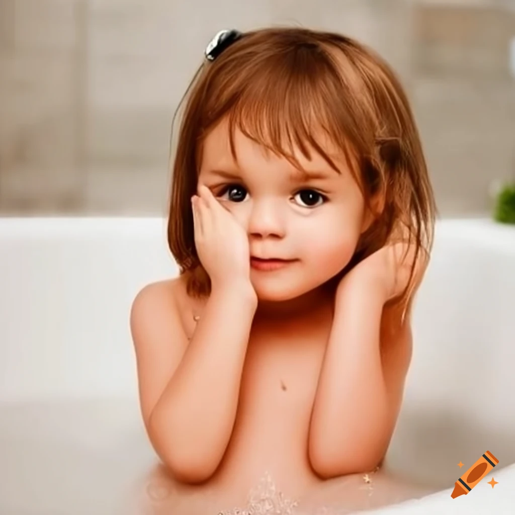 girl enjoying a bath
