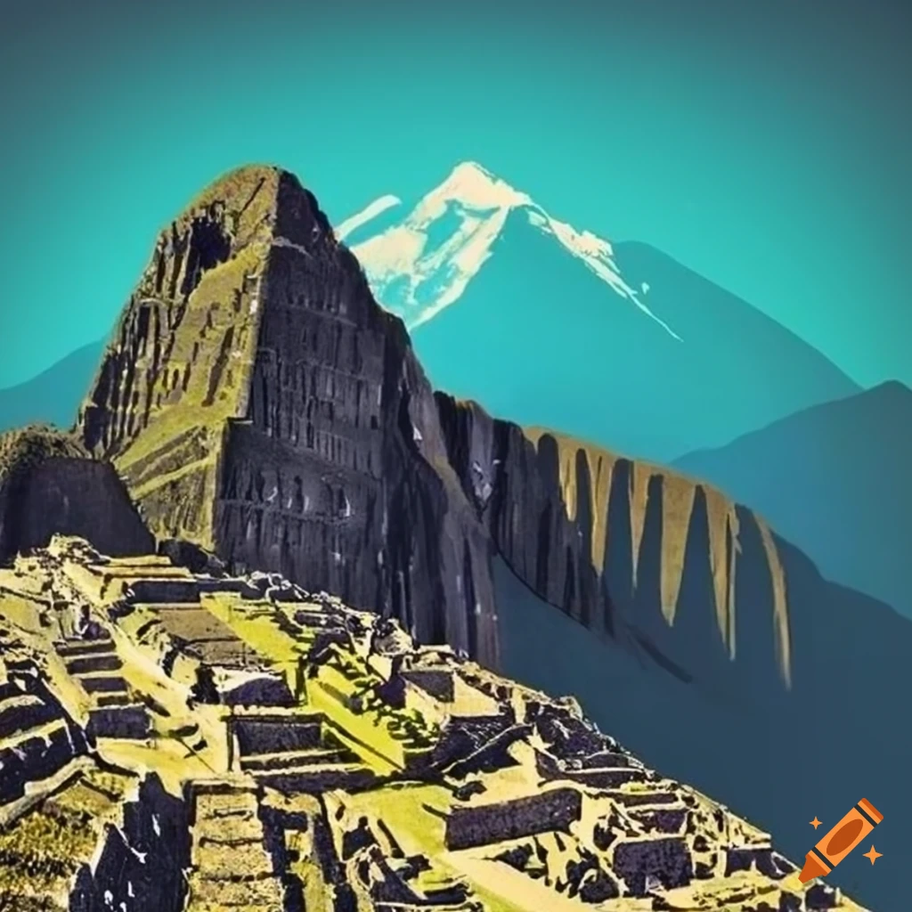 Retro Travel Poster Of A Plane Above Machu Picchu On Craiyon retro-travel-poster-of-a-plane-above-machu-picchu-on-craiyon