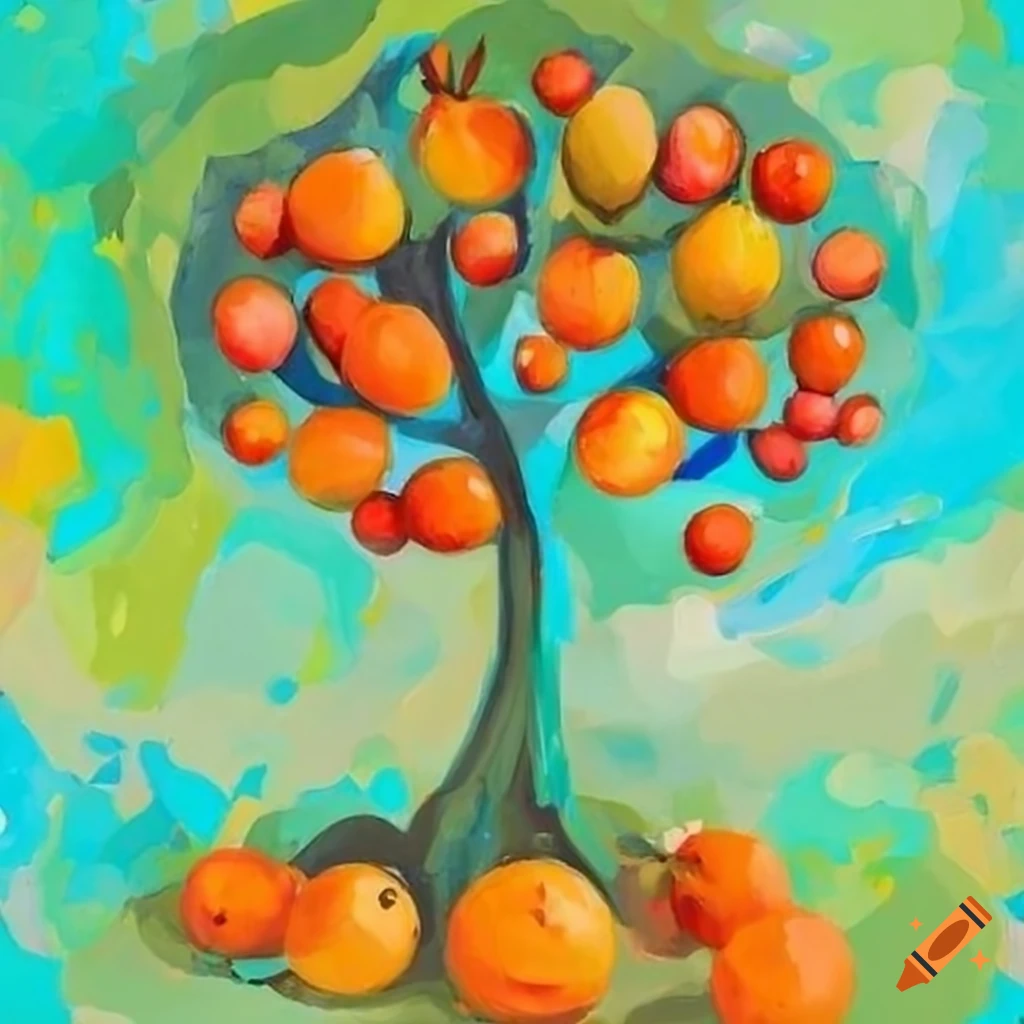 Colorful Painting Of An Orange Fruit Tree On Craiyon tree-planting