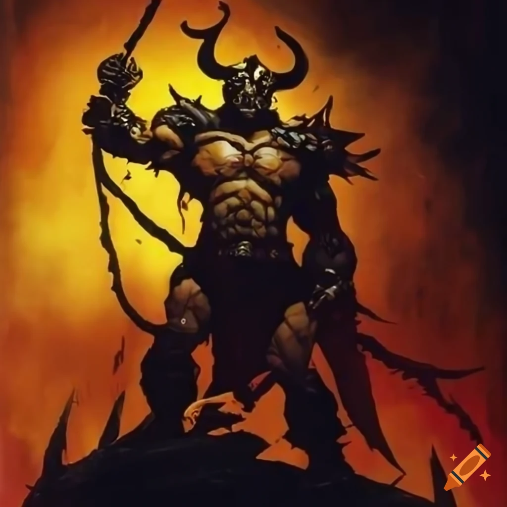 A menacing manga depiction of tyr, the norse god diety