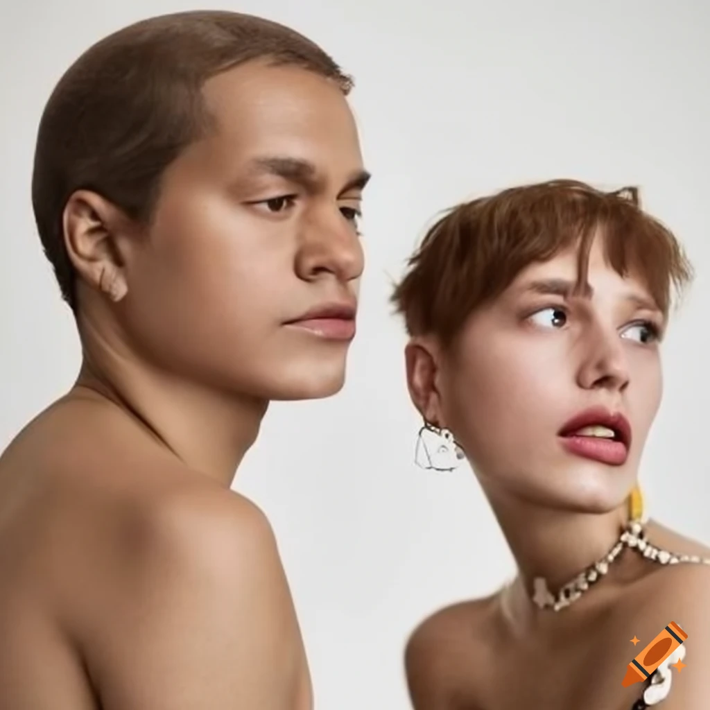 front and side view of faces