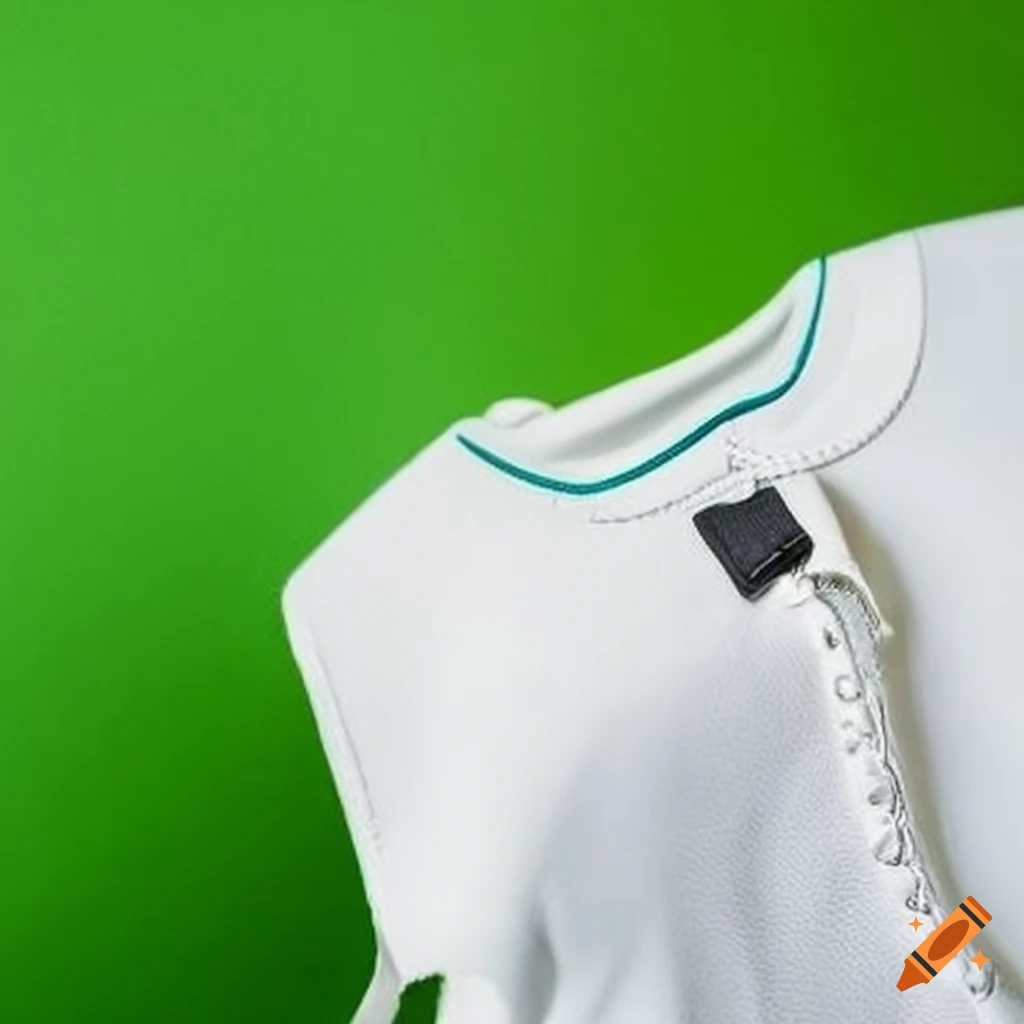 white polo in a stylish green fashion bag