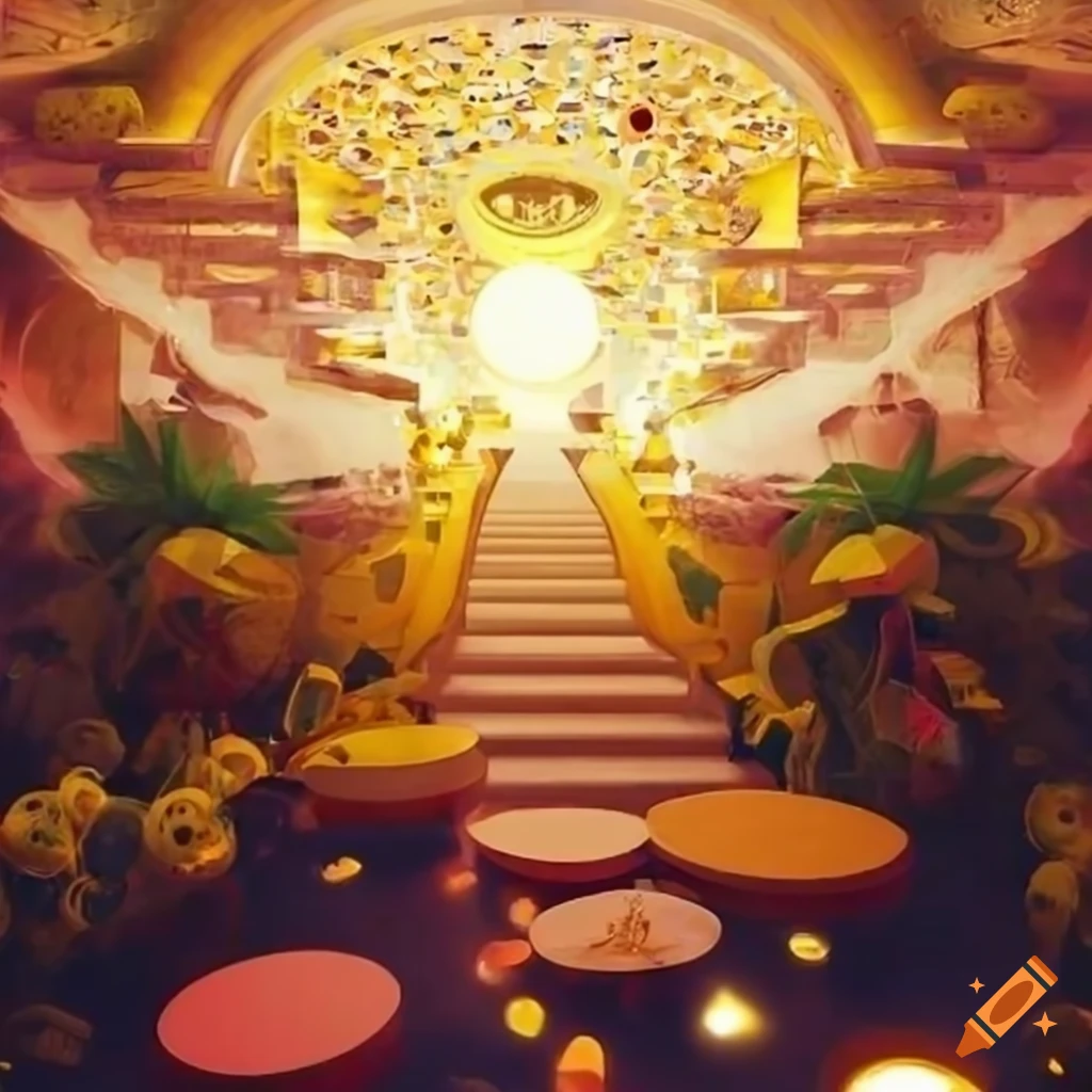 surrealistic room inspired by sunflowers