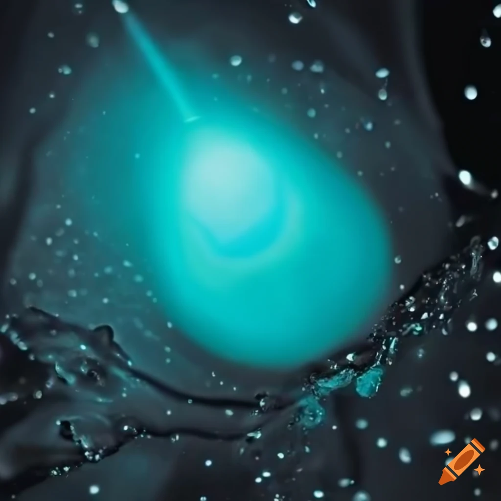 abstract image of a turquoise comet with water splash