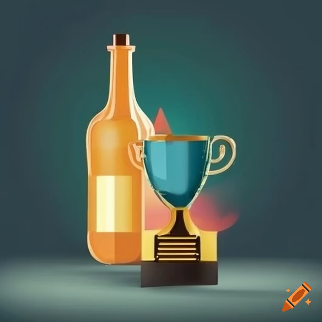 Design of a trophyshaped winning bottle on Craiyon