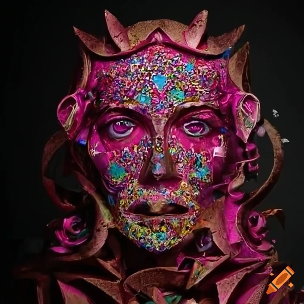 Sculpted origami figures with vibrant colors and intricate details on ...