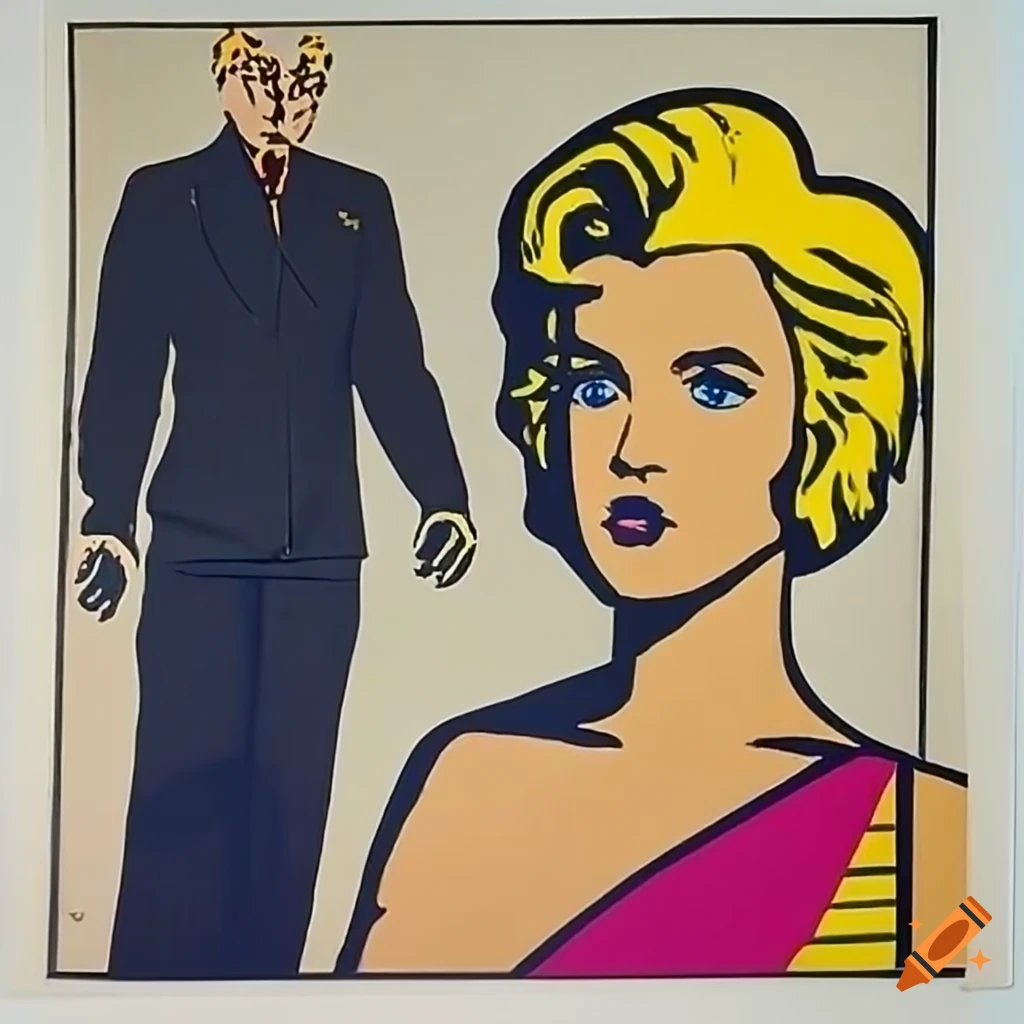 Pop art painting of vintage action figures