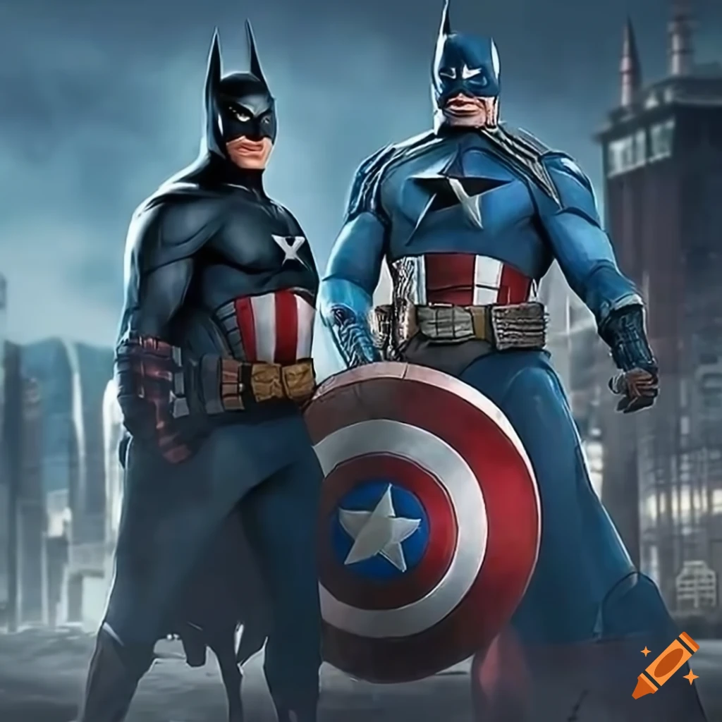 Batman and Captain America standing together