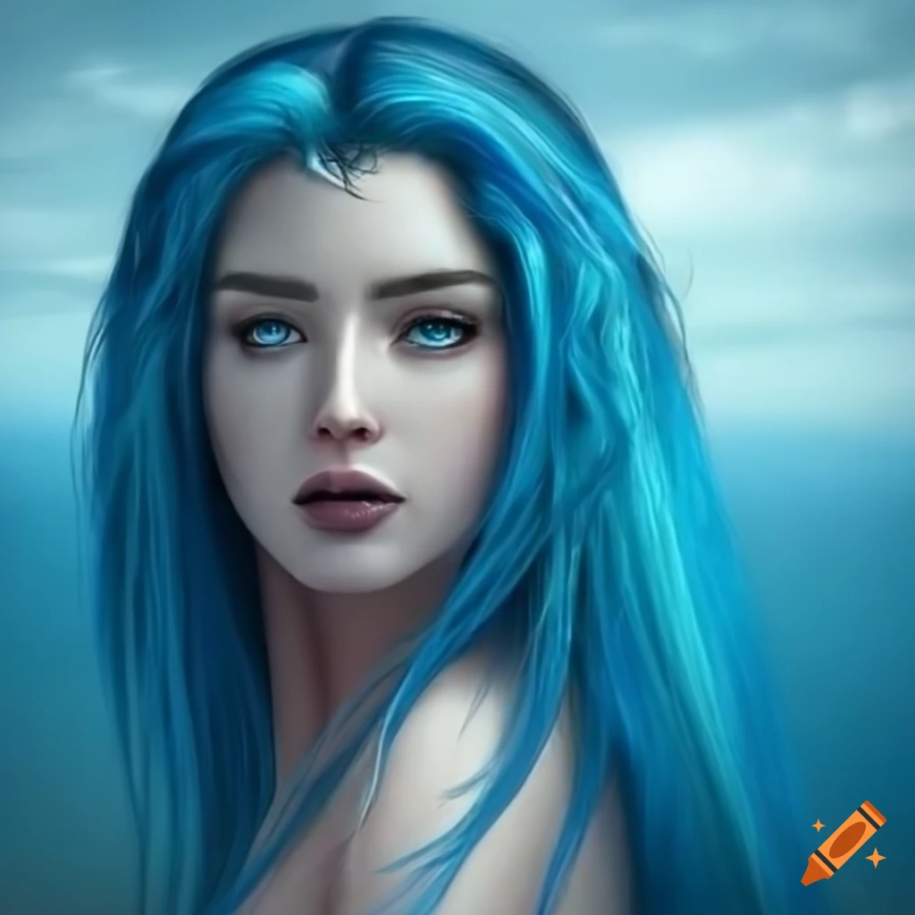 digital art of a stunning sea goddess