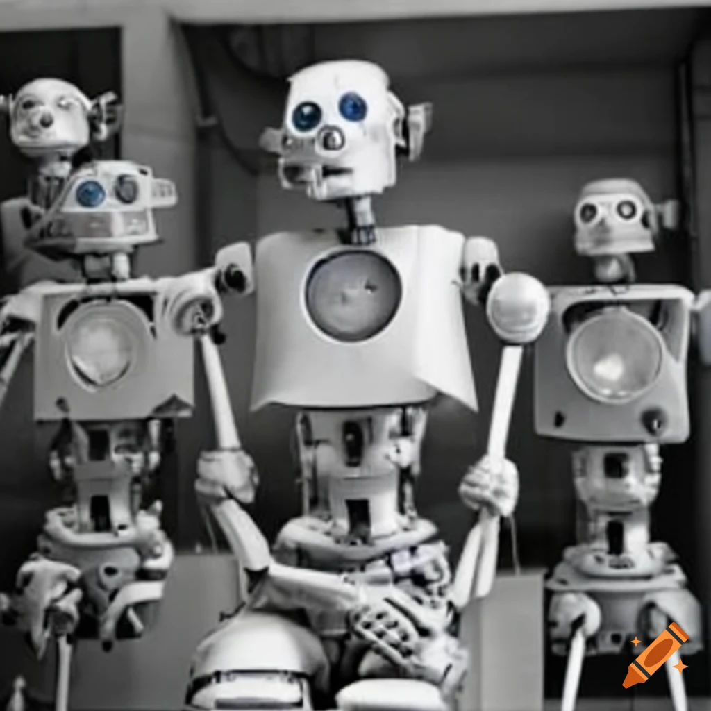 Cover of the science fiction book 'the robots of death' on Craiyon