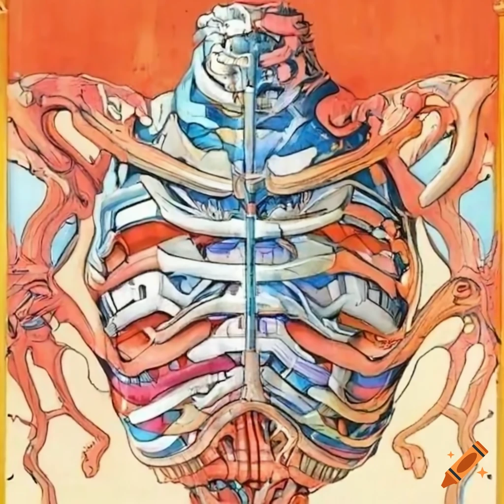 biomechanical Japanese retrofuturism