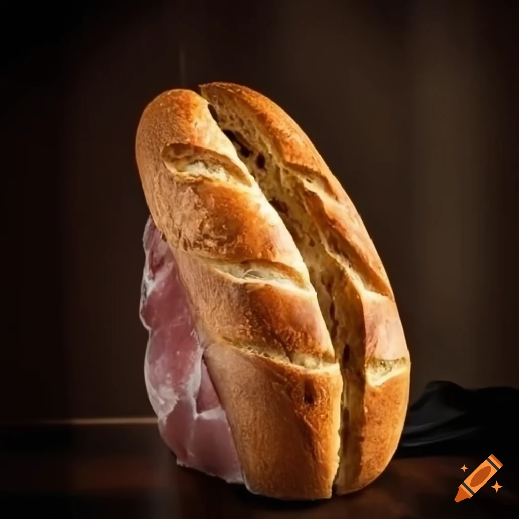 delicious ham sandwich on a baguette