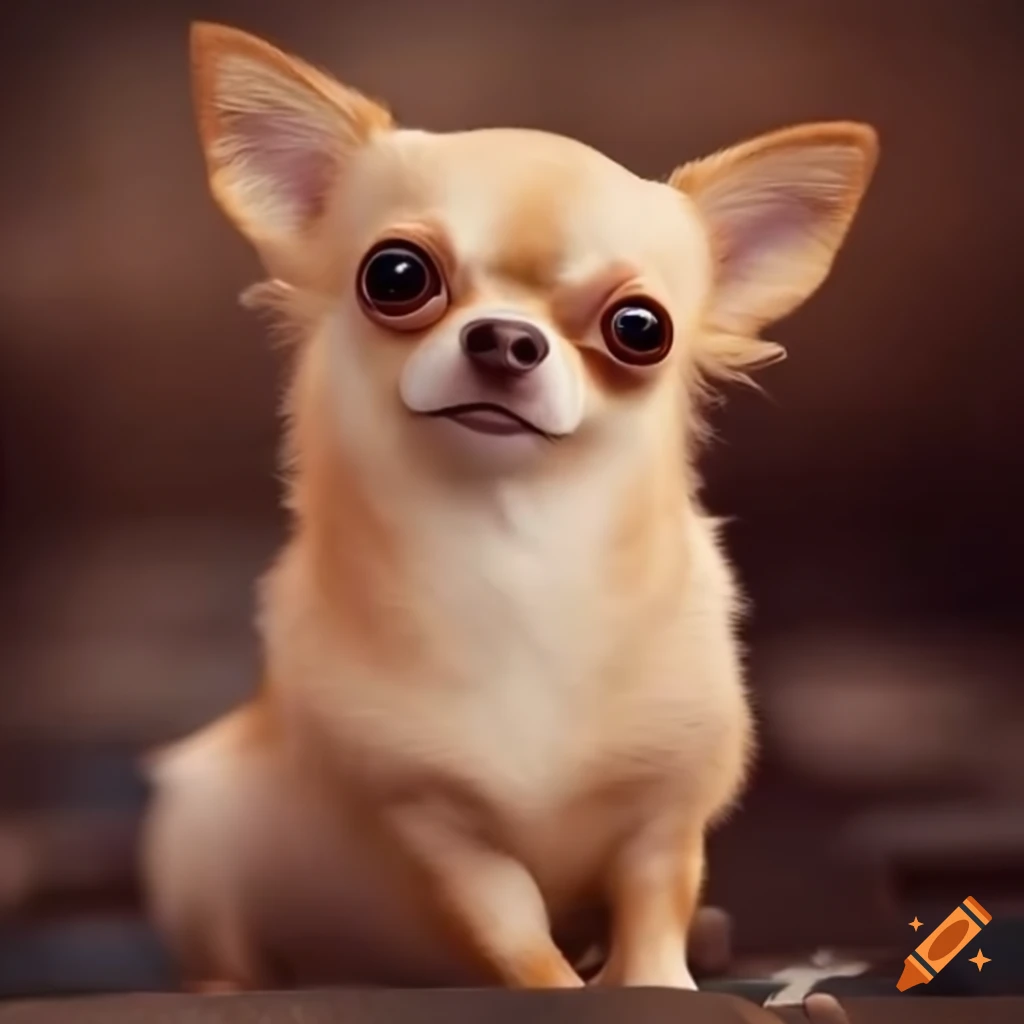 poster of a fluffy beige Chihuahua
