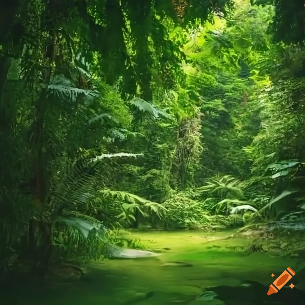 Lush Green Vegetation In The Jungle On Craiyon