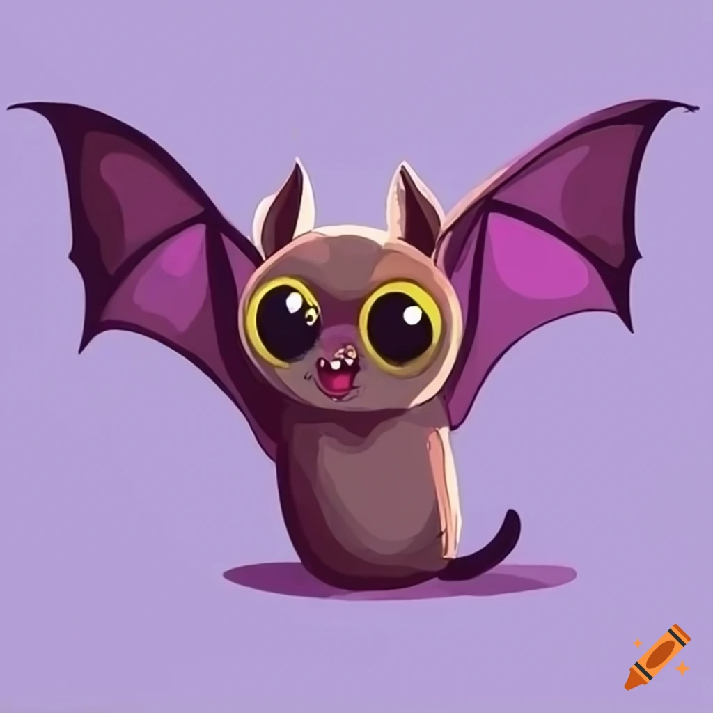 Adorable bat with a joyful expression