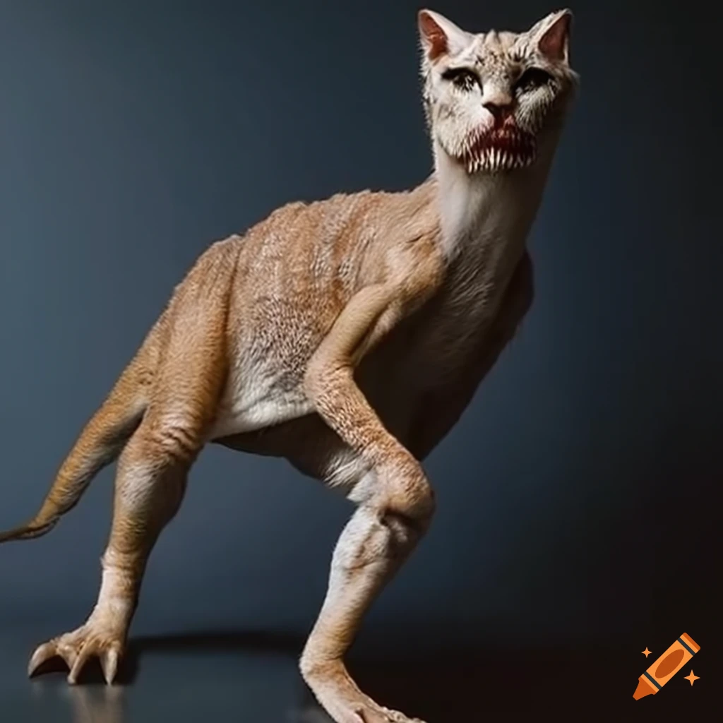Image of a t-rex cat hybrid on Craiyon