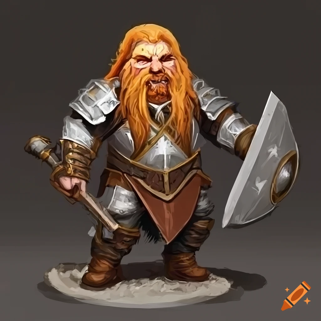 illustration of a male Dwarf Cleric in heavy armor